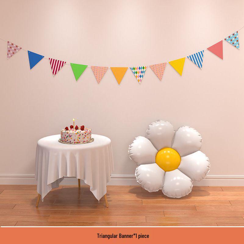 Birthday Pom Pom Bunting Set for Kids - First Party Decor & Photo Props