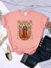 T-shirts pour femme Rue Notre-Dame de Guadalupe Imprimé T-shirts Confortable Col Rond Manches Courtes Douces Été Décontracté Vêtements Féminins