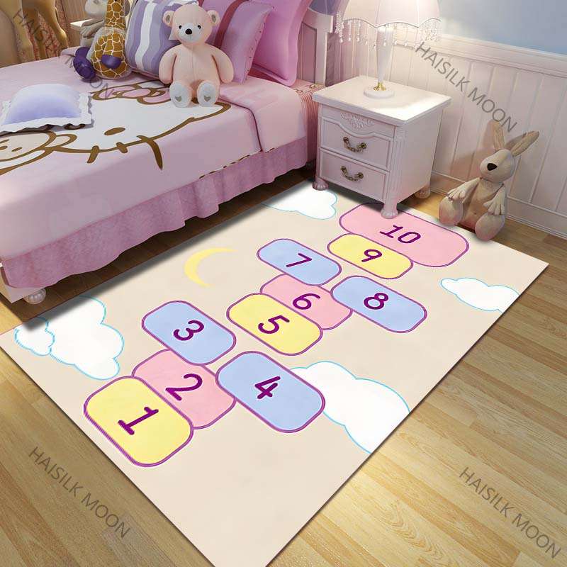 1 Stück Cartoon Hüpfspiel Spielteppich für Wohnzimmer Schlafzimmer Sofa Fußmatte Heimdekor Rutschfeste Bodenmatte Große Größe Luxusgeschenke