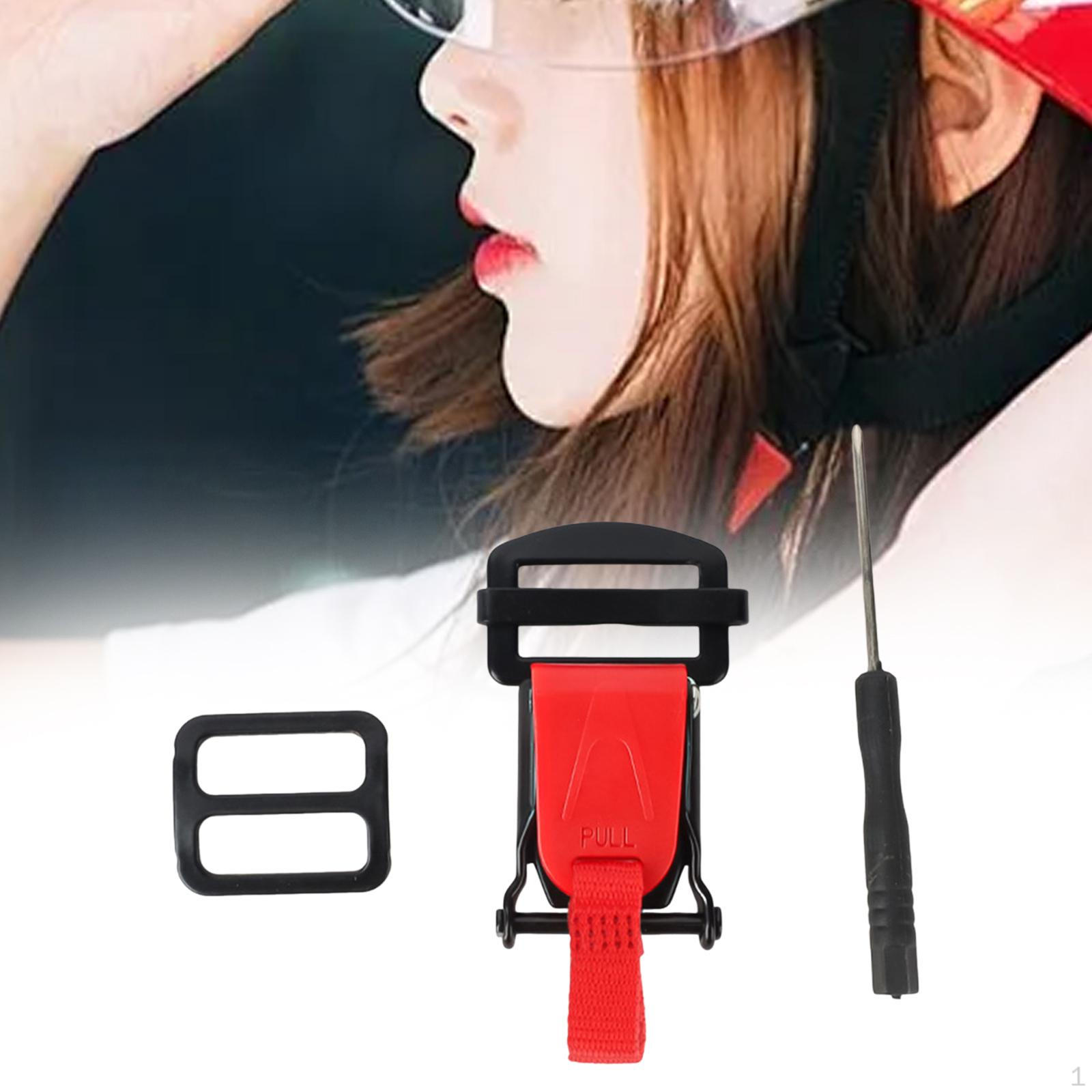 

Helmet Quick Release Buckle Kit Fast Fasteners Chin Strap Clip with D Rings