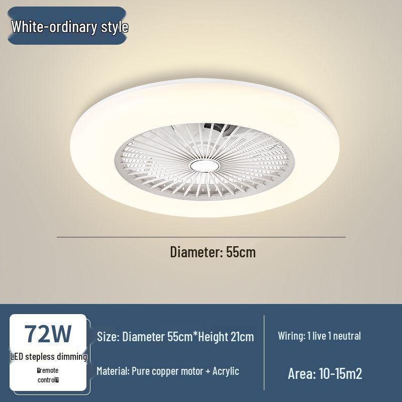 Ultra-thin Silent Ceiling Fan Light: Modern Invisible Chandelier for Bedroom, Living, and Dining Rooms