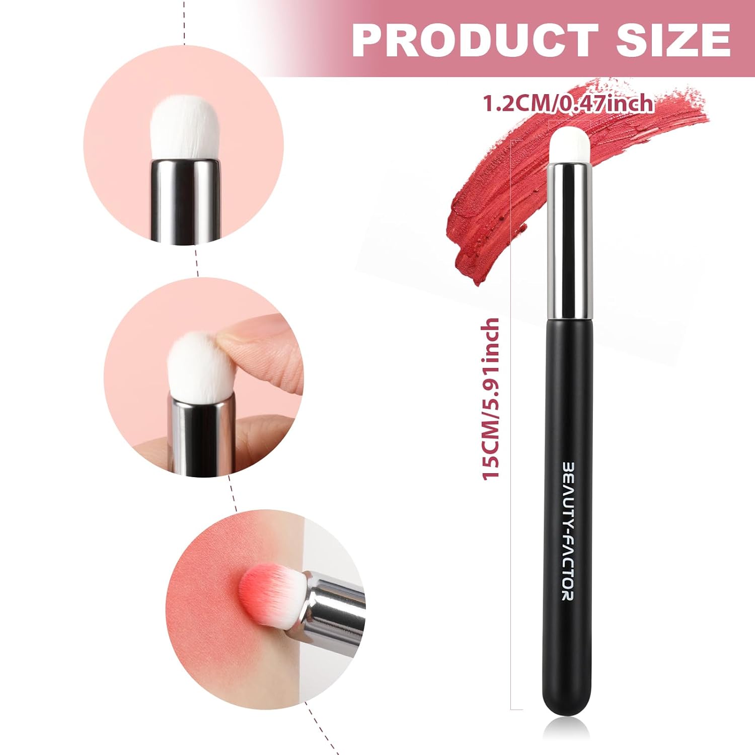 Lip Brush for Smooth Lipstick, Compact and Portable Design with Durable Synthetic Bristles for Even Coverage of Liquid, Cream, and Matte Lip Products