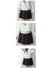 Women's Coffee Pleated A-Line Short Skirt - High-Waist, Slimming, Anti-Exposure Academic Style for Autumn 2025.