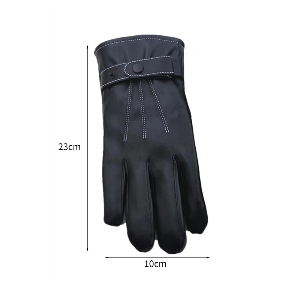 Winter Cycling PU Leather Gloves Outdoor Men Women Motorcycle Waterproof  Warm Thick Riding Electric Car Warm Non-Slip Gloves