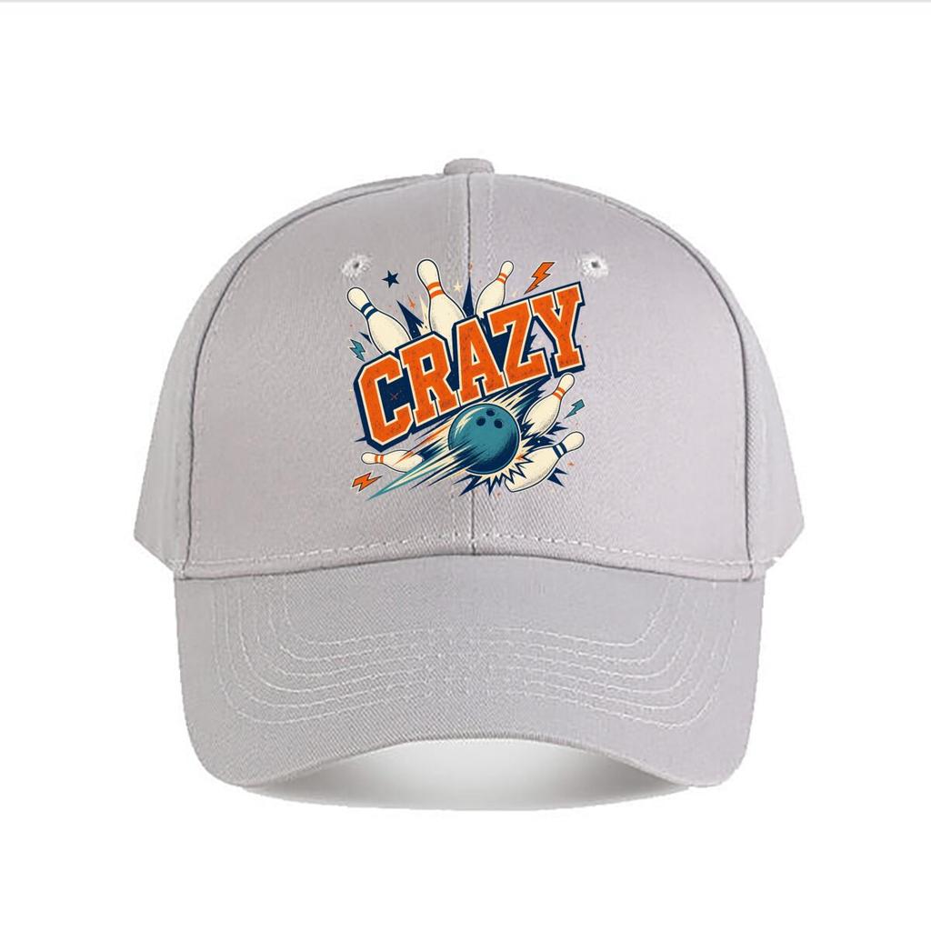 Crazy Bowling Strike Retro Typograph Baseball Cap Fashion Outdoor Sports Sunhat Unisex Snapback Cap Womens