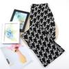 Black Micro-pull Pants Large Size Women's Pants Spring and Autumn Senior Sense Thin Plaid Pants Flared Pants Women's High Waist Pull Pants Small