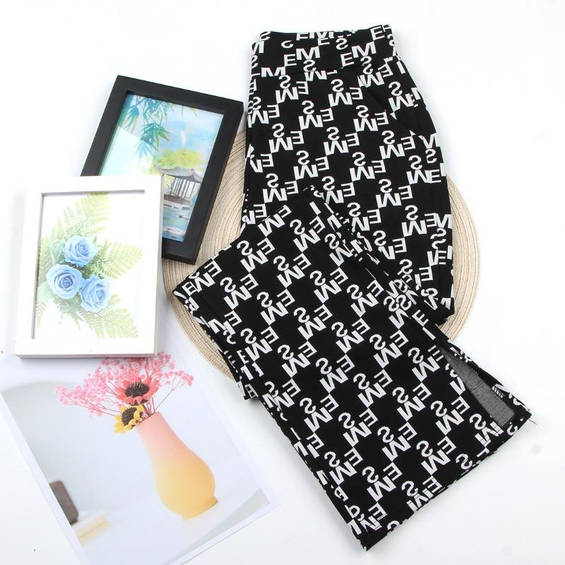 Black Micro-pull Pants Large Size Women's Pants Spring and Autumn Senior Sense Thin Plaid Pants Flared Pants Women's High Waist Pull Pants Small
