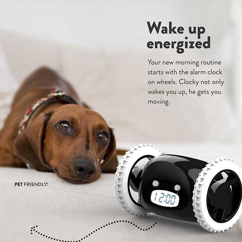 Çalar Saat Çalışan Çalar Saat Hareket Et Zıpla Yuvarlan Kaç Kolay Ayarlanır Akıllı Dijital Tekerlekli Çalar Saat, Derin Uyuyanlar İçin