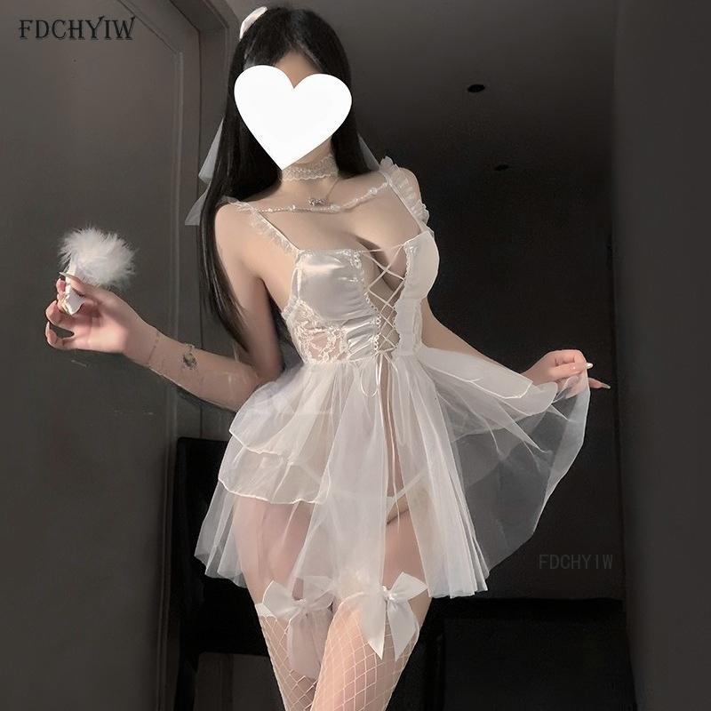 Role Playing Bride Uniform Temptation Wedding Dress Sexy Skirt Lace Pajamas Charm Elegant Cosplay Princess Costumes