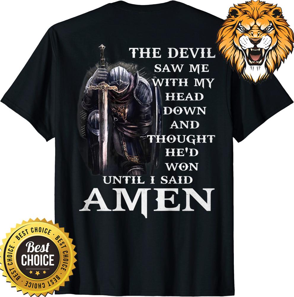 Jesus Der Teufel Sah Mich Mit Gesenktem Kopf T-Shirt S-3XL Q7956