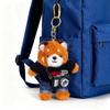 Cartoon Red Panda Plush Keychain Stuffed Red Panda Wearing Sweater Bag Charm with Mini Camera for Backpack Handbag Car Key Accessories