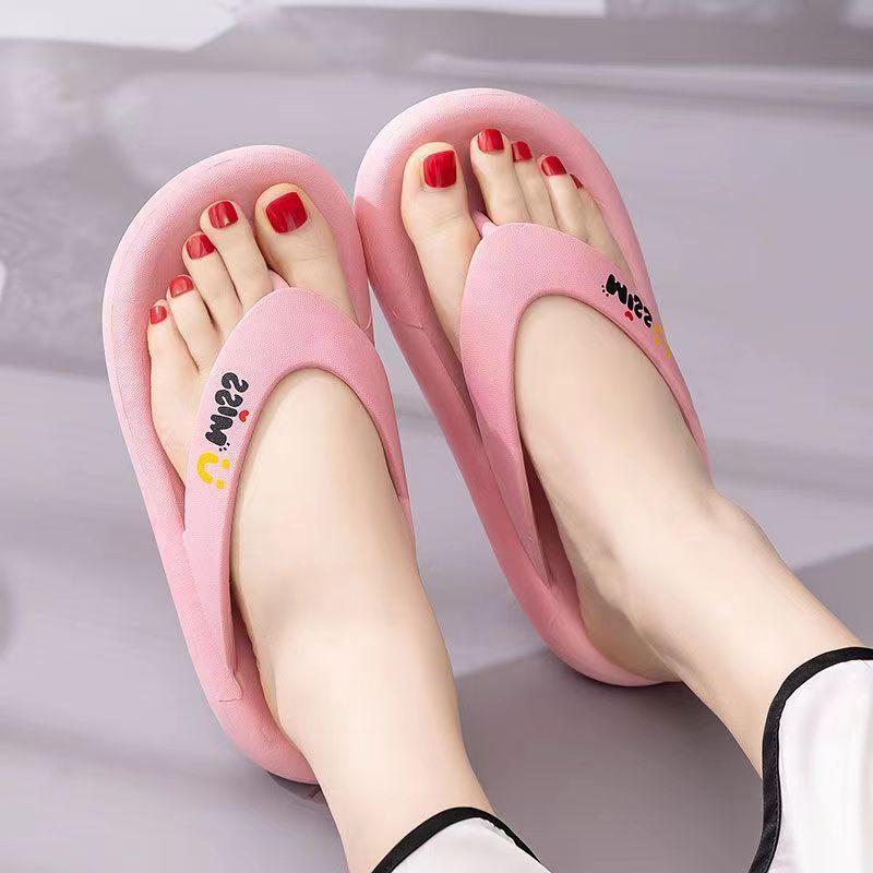 

Thick Platform Eva Flip Flops for Women 2026 Summer Clip Toe Non Slip Beach Sandals Woman Comfortable Soft Sole Cloud Slippers 38-39 розовый