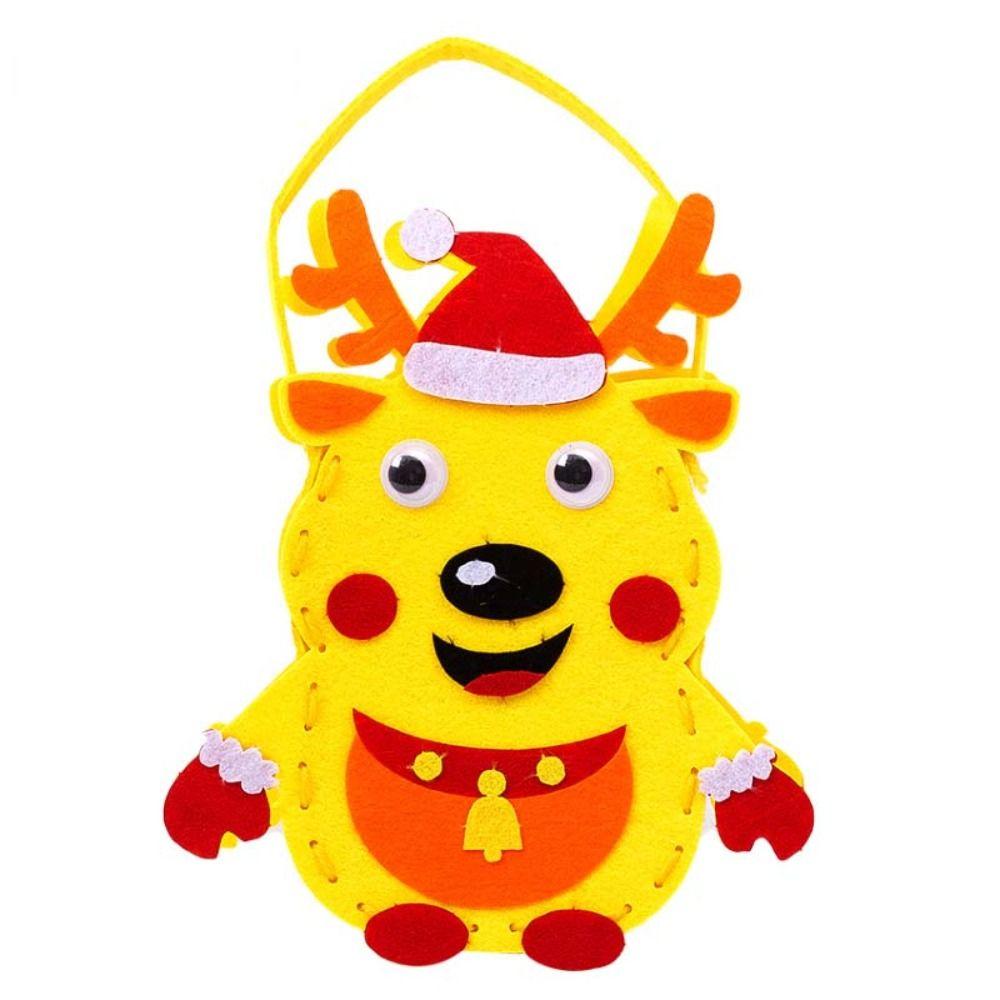 

Счастливого Рождества Рождество Санта Фетровая Сумка Нетканый Материал Портативная Сумка-Тоут Лось Рождество Elk