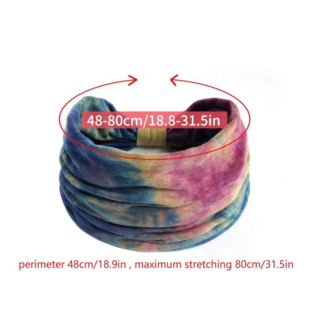 Colorful Tie Dye Headwrap Cotton Wide Headband Hair Accessories Sports Sweatband  Dance
