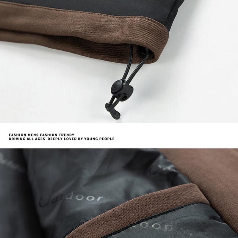 Men's Hooded Fleece-Lined Faux Two-Piece Jacket