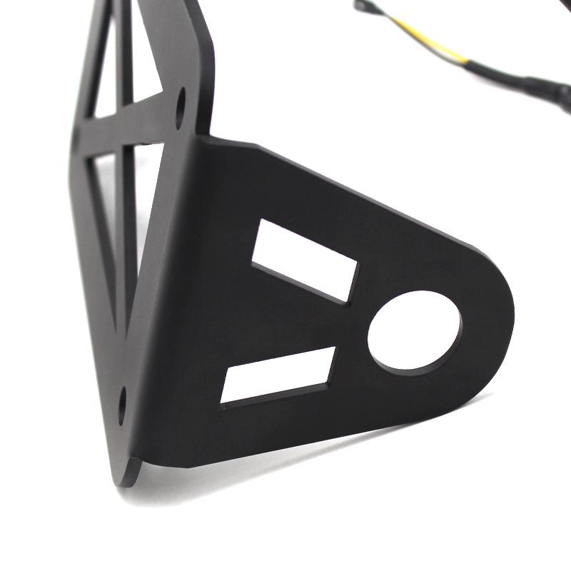 Retro American Cruiser Motorcycle Side License Plate Holder with Light Bracket
