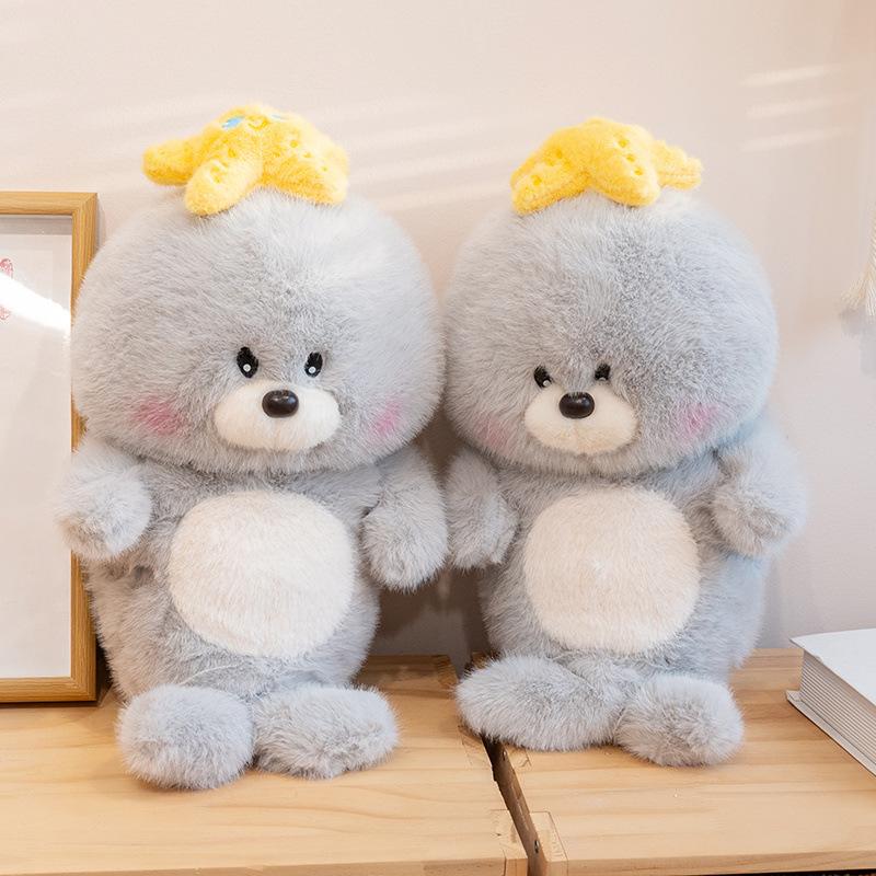 Cartoon Soft Star Sea Lion Doll Plush Toy Aquarium Little Sea Lion Doll Children Soothing Doll
