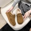 M8881 Boken Shoes with Fleece Round Head 2025 Autumn and Winter New One-pedal Hairy Bag Head Retro Boken Single Shoes Women