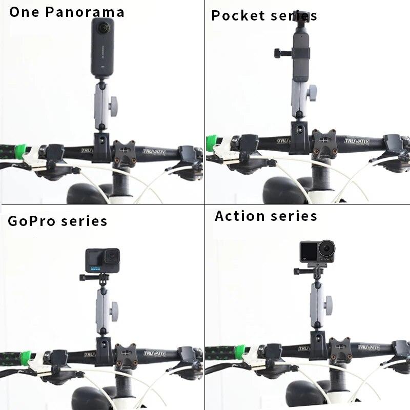 Handlebar Mount For Insta360 Ace Pro X4 Aluminium Mountain Pole Mount Bicycle 360 Degree Rotation Mount For Gopro 12 Accessories
