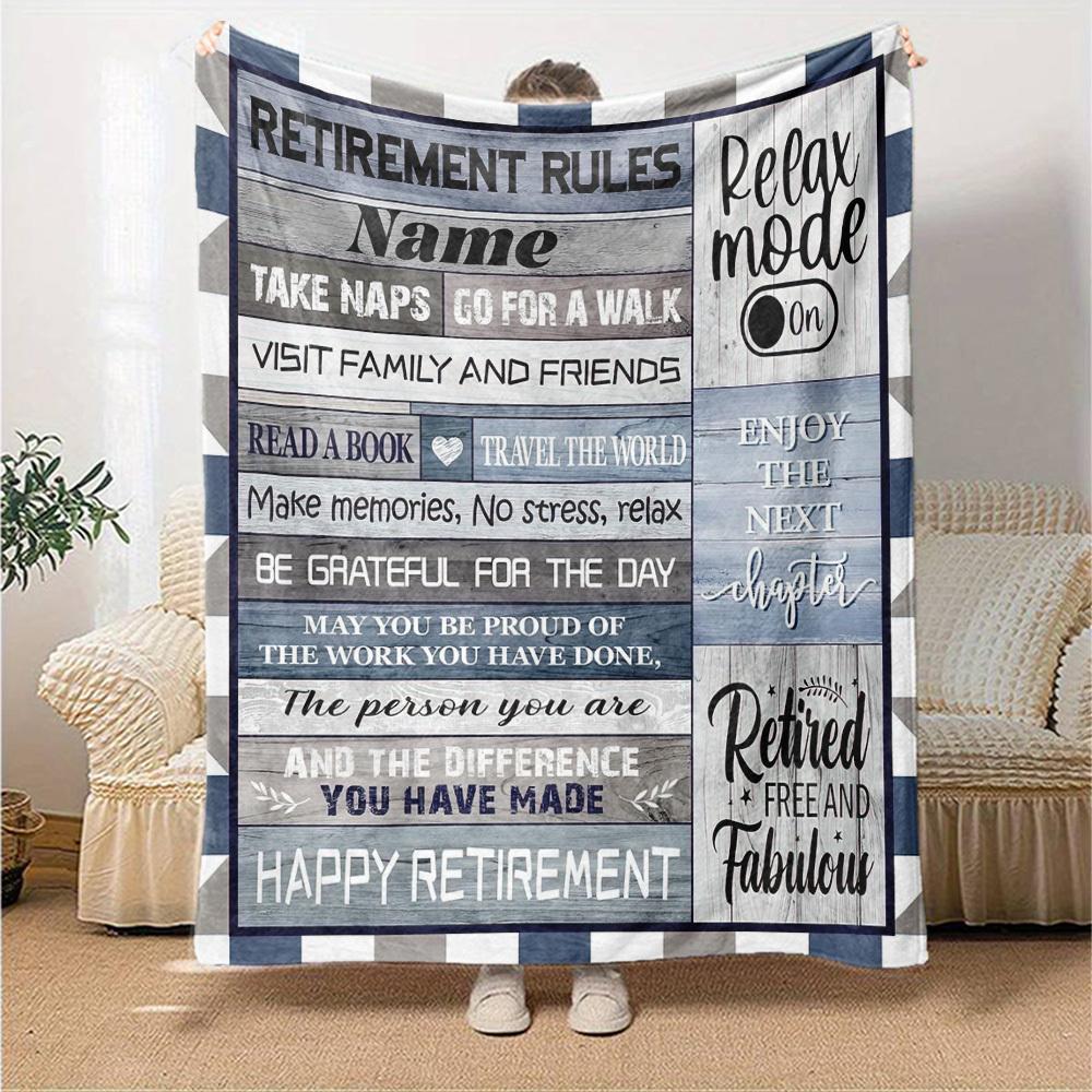 Retirement Rules Relax Travel Read And Be Grateful Lightweight Blanket Name Warmthful Decor For Sofa Couch Office Bed Picnics Four Seasons