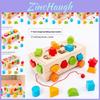 Wooden Shape Recognition Pulling Cart With Color Sorting And Diy Assembly For Childrens Educational Play