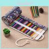 Ethnic Style Colored Geometric Pattern Pencil Canvas Storage Bag For Artists And Students
