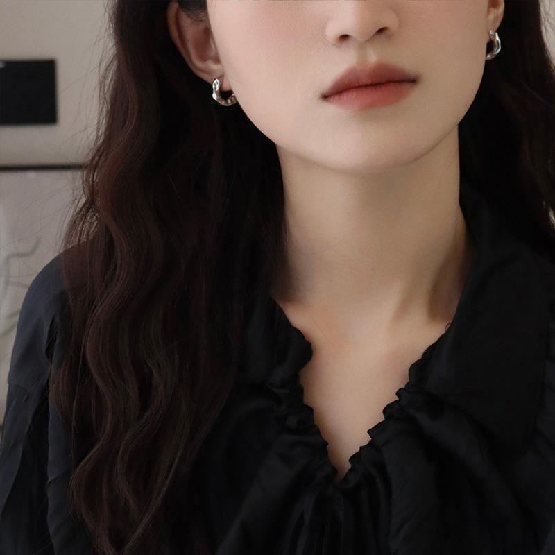 Geometric Irregular Textured Earrings - Trendy Korean Fashion for Women