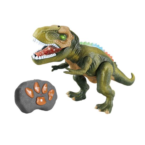 Remote Control Dinosaur Toy with Light Sound Movable Mouth Roaring Walking Tyrannosaurus Rex Figure Toddlers Boys Girls Simulated Dino Model Toy