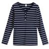 Women Long Sleeve Striped T Shirt Spring Autumn Female Clothing Shirt Blouse Tops Plus Size