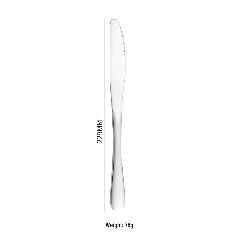 Stainless Steel Cutlery Set: Fork, Spoon, Long Ice Spoon, Western Knife, Steak Knife, Hotel Use, Customizable Logo