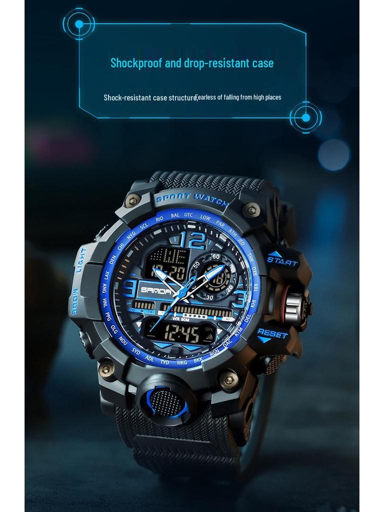 Sanda Koreański Trend Wielofunkcyjny Luminous Wodoodporny Zegarek dla Nastolatków i Dorosłych