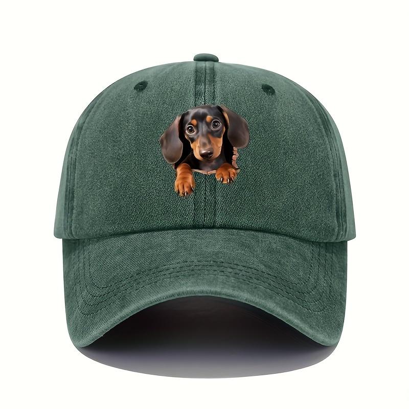 Vintage vintage dog print baseball cap, versatile and fashionable for both men and women