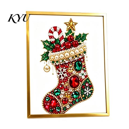 Kreatives Weihnachtsgeschenk für die Familie DIY Falscher Kristall Perlenmalerei Baum Set, Funkelndes Feiertags Künstlerisches Edelstein Set Bastelset, 3D Edelsteinperlen