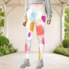 Girls Striped Dotted Printed Full Length Fitted Stretch Waist Yoga Leggings