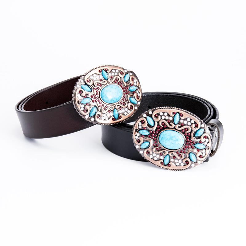Ethnic Turquoise Leather Waist Belt for Horse Riding - Middle East Exclusive