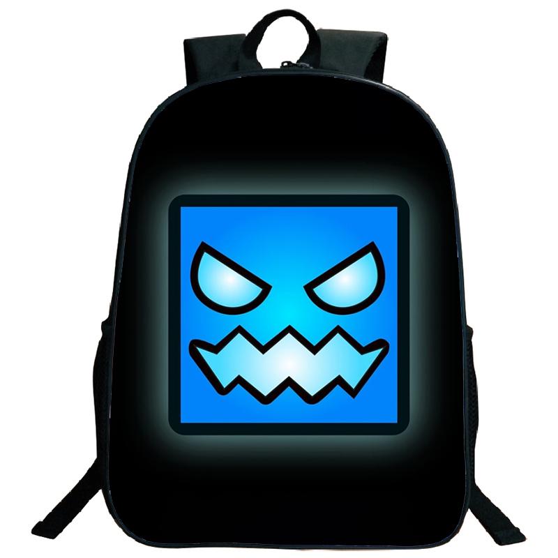 Wütende Geometry Dash Rucksäcke für Mittel- und Oberstufenschüler, Freizeitrucksäcke mit großem Fassungsvermögen, Weihnachtsgeschenke
