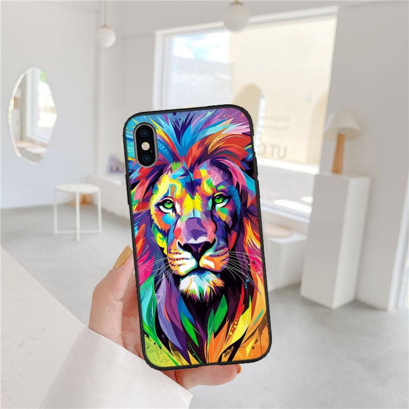LO5 Animal Lion Soft Shell Phone Case for Samsung Galaxy S20 S21 S22 Ultra FE + Plus A21S A22 A24 A25 A26 A30 A30S A31