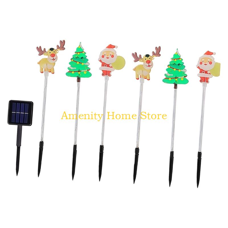 F26C Pack of 6 Solar Christmas Lights with Auto Dusk Sensor Providing Easy Operations for Various Outdoor Celebration