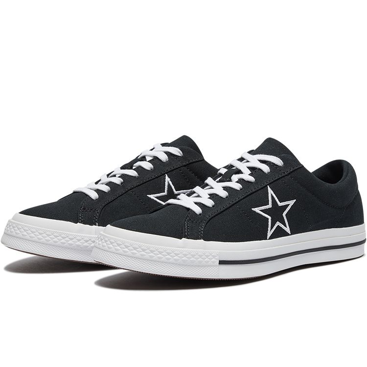 Converse One Star Retro Casual Low-Top Skate Shoes Unisex Sneakers Black 163376C