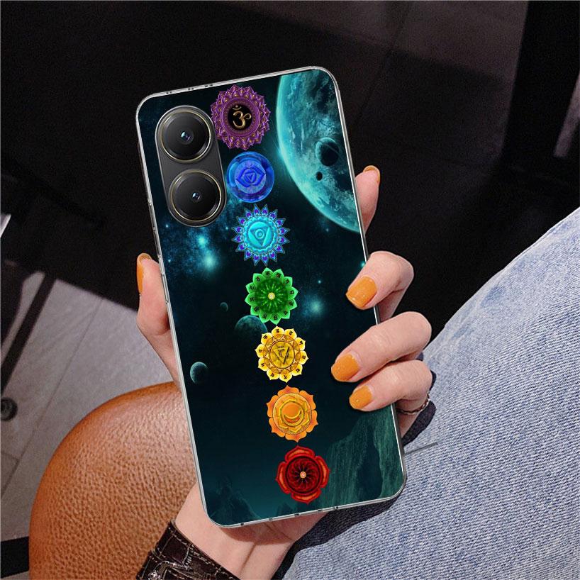 Yoga Chakra Spirituell Energi Universum Phnoe Fodral för Xiaomi Poco X5 X6 X7 Pro X4 Gt F7 Ultra M8 M7 Redmi 15C 15 13C 13 12C 12 Un