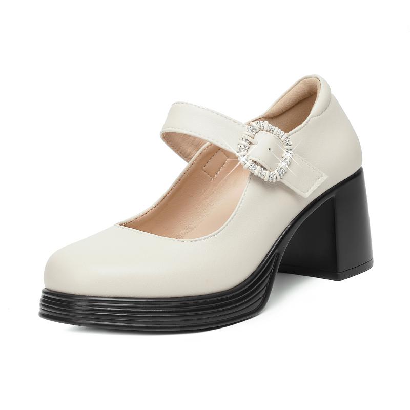 Fashion AIYUQI Women's High Heels 2025 Autumn New Genuine Leather Mary Jane Shoes Women Stylish Platform Dress Shoes Women