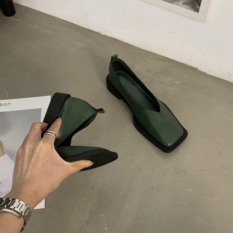 Fashion SUOJIALUN 2025 Spring New Flat Shoes Square Toe Square Toe Shallow Mouth Slip On Loafers Ladies Casual Shoes Zapatos Mujer