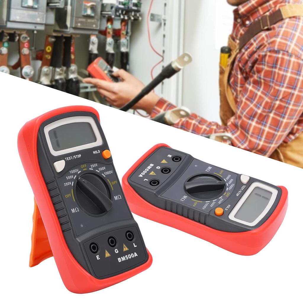 BM500A Resistance Insulation Resistance Electrical Tester with LCD Compact and Easy To Measurement for Electrical Equipment and Electrical Engineering