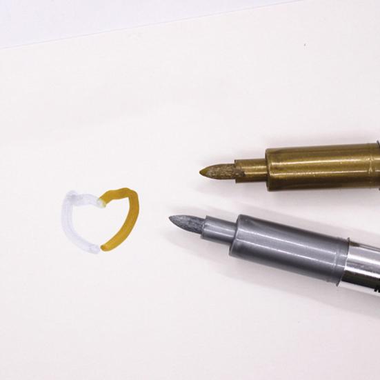 2 Stück 1,5 mm DIY Wasserdicht Goldener und Silberner Markierstift Album Studentenbedarf