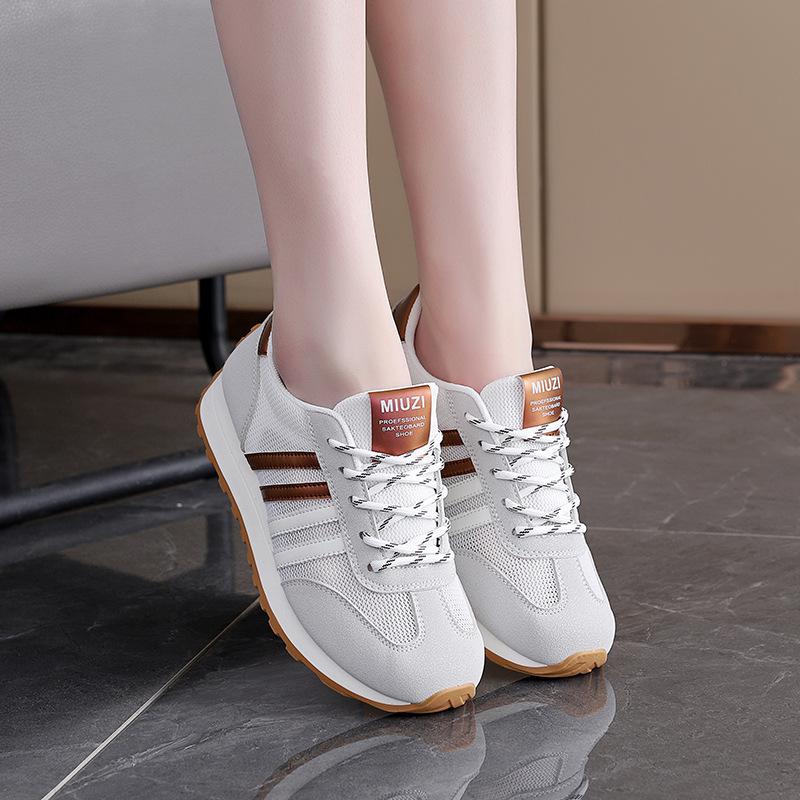 2025 summer new casual shoes fashionable versatile travel running shoes breathable cloth lightweight lace-up women's shoes 286