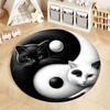 Free Shipping! Yin Yang Cat Design Rug for Relaxing Spaces Round Carpet for Home Sofa Bedroom, Gift