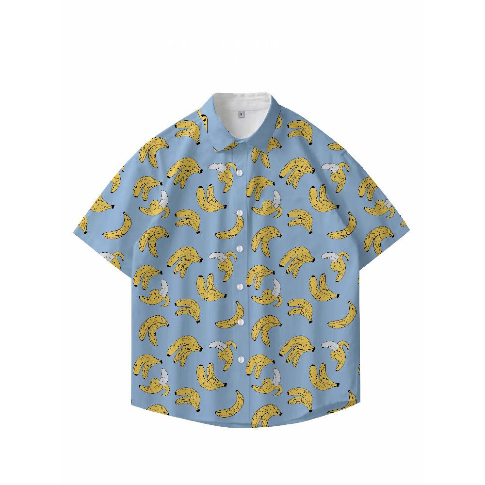 Summer 3D Printed Short Sleeve Flower Shirt Men'S Vintage Hawaiian Beach Casual Loose Men'S Large Size Shirt