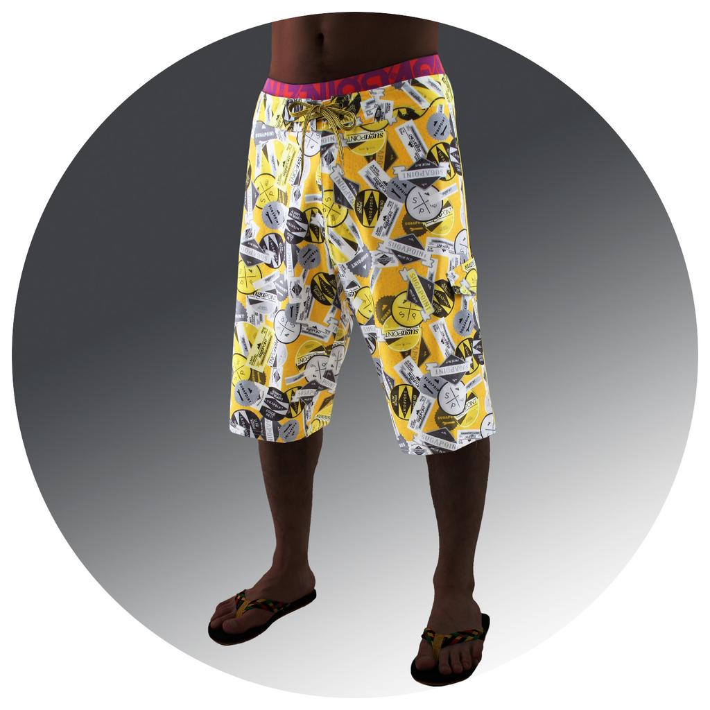 SUGAPOINT Men'S Surfing/Wakeboard Boardshorts. Shower (Type B)