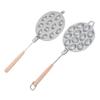 Walnut Cookie Maker Non Stick Nut Cookies Maker Oval Cookies Pastry Baking Tool with Wood Handle for Kitchen 12 Holes
