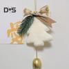 Christmas Bell Decoration Xmas Tree Bow Bell Pine Hanging Ornaments Jingle Bell Pendant for Christmas Tree Wreath Window Car Decor
